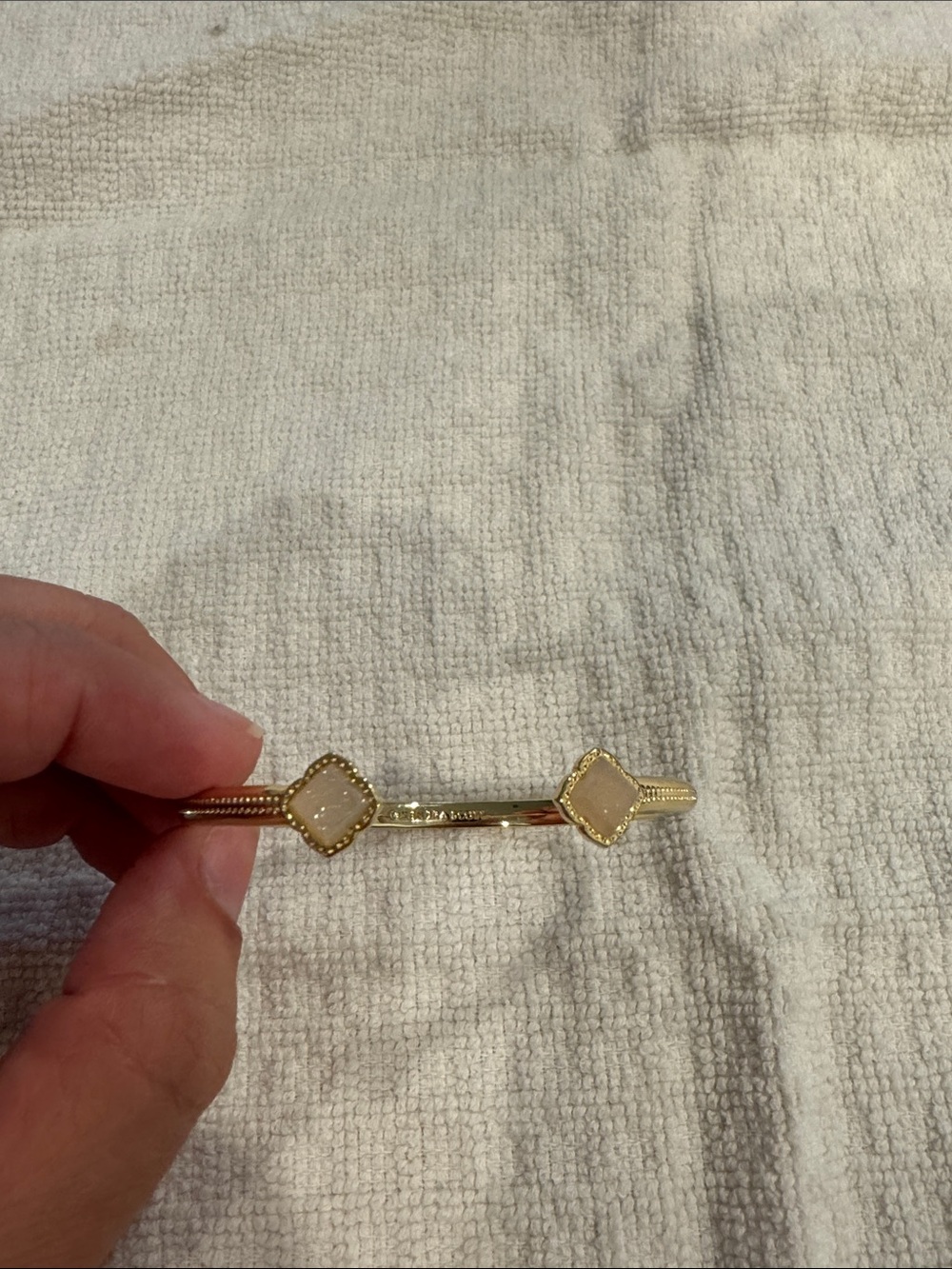 Kendra Scott Gold-Tone Bracelet with Cream Square Stones